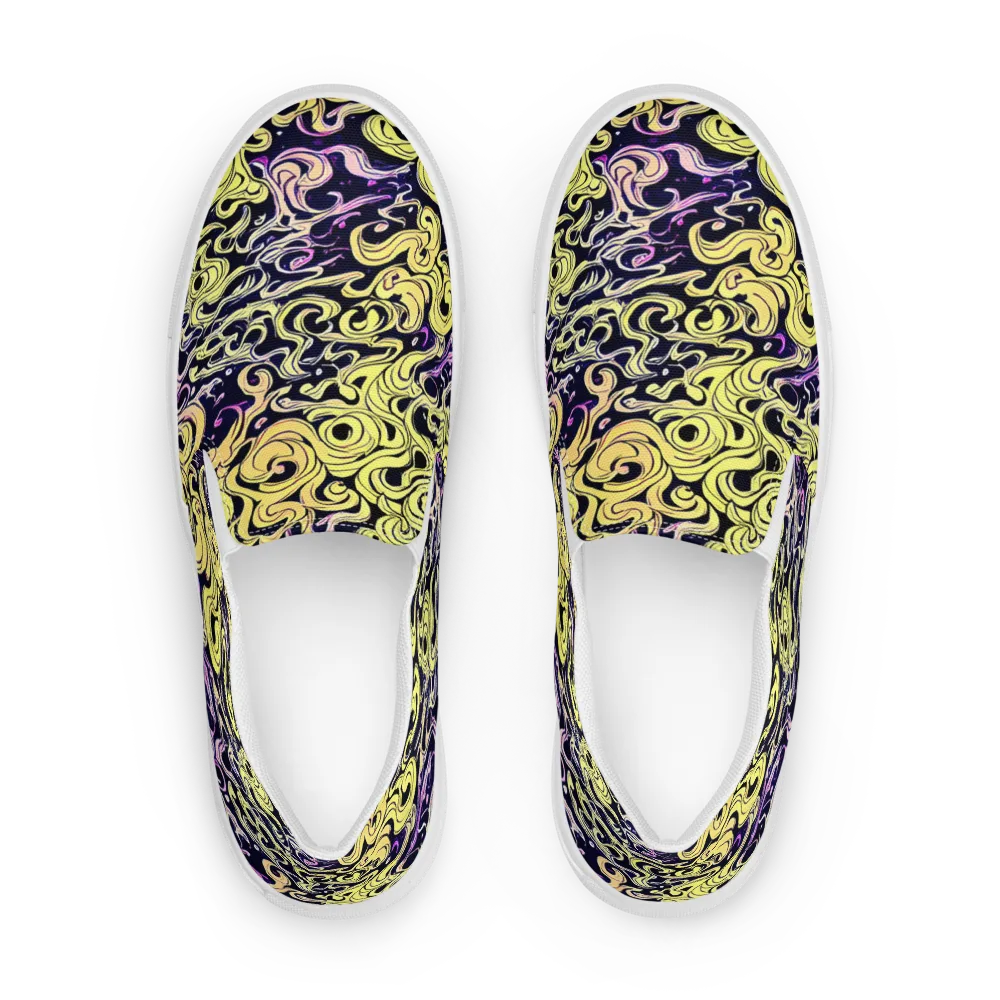 Lucid Swirl on Men's Slip-On Canvas Shoes — Front