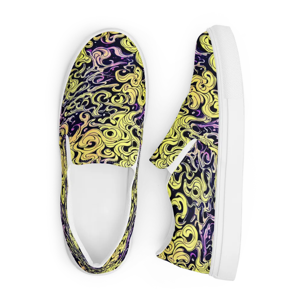 Lucid Swirl on Men's Slip-On Canvas Shoes — Front