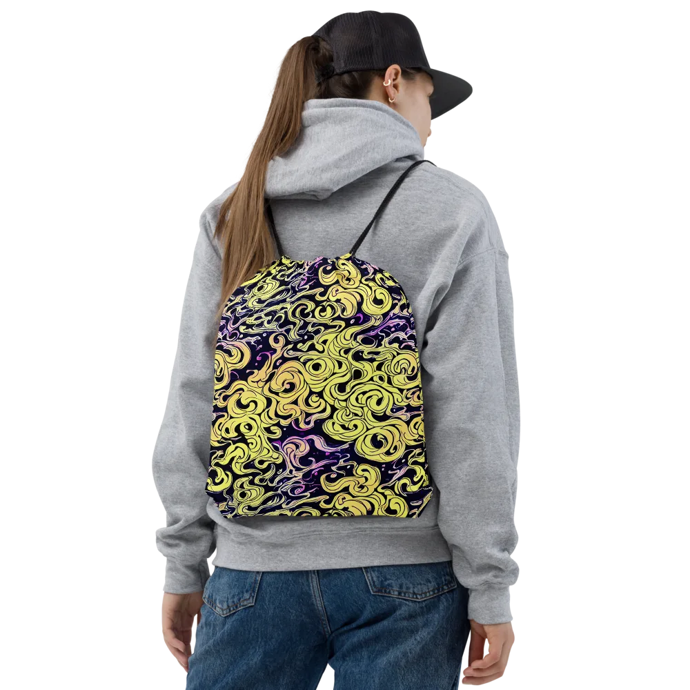 Lucid Swirl on Drawstring Bag — Front
