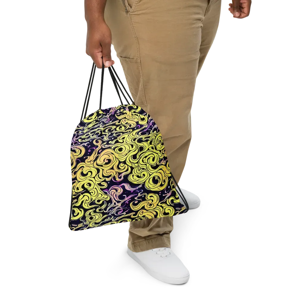 Lucid Swirl on Drawstring Bag — Front