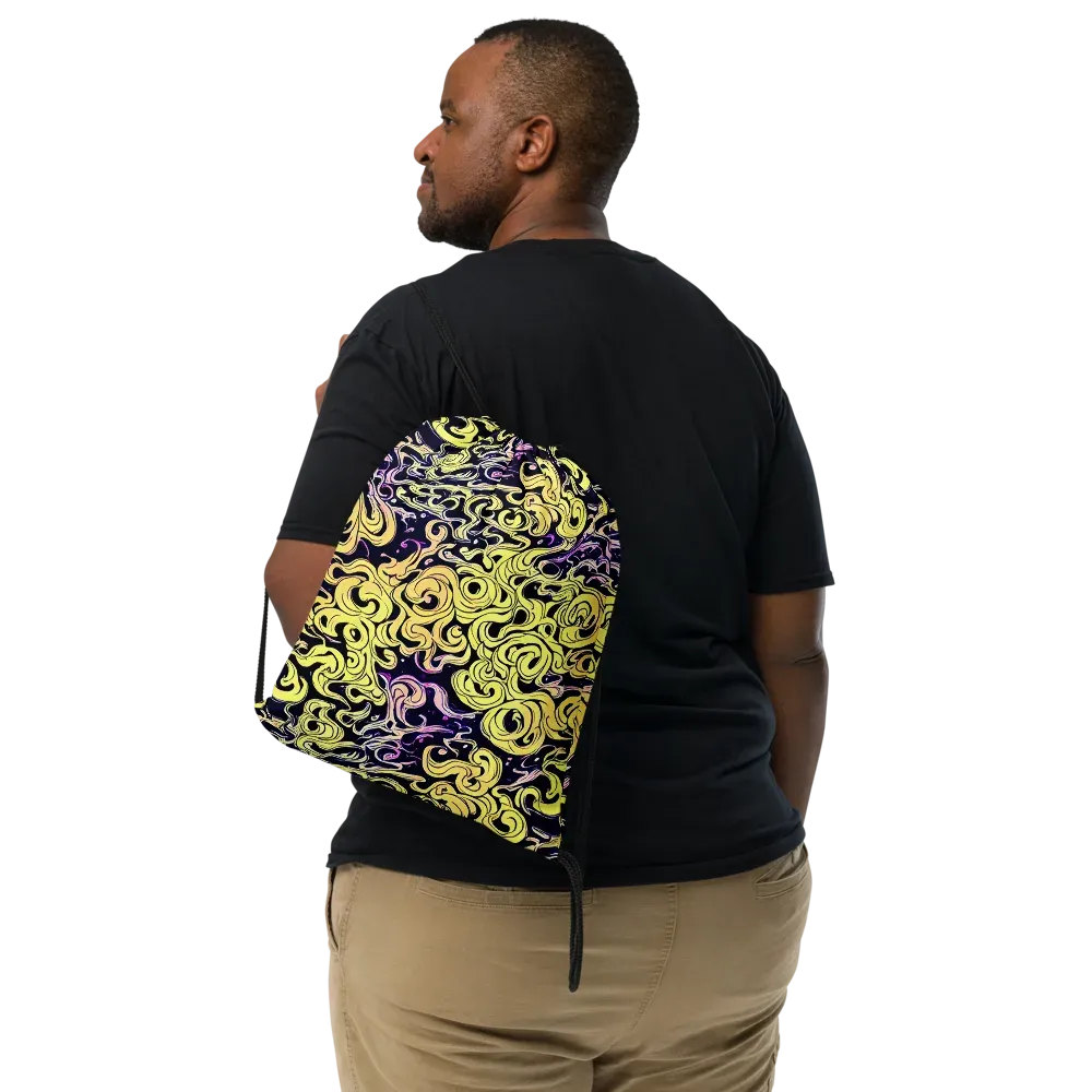 Lucid Swirl on Drawstring Bag — Front