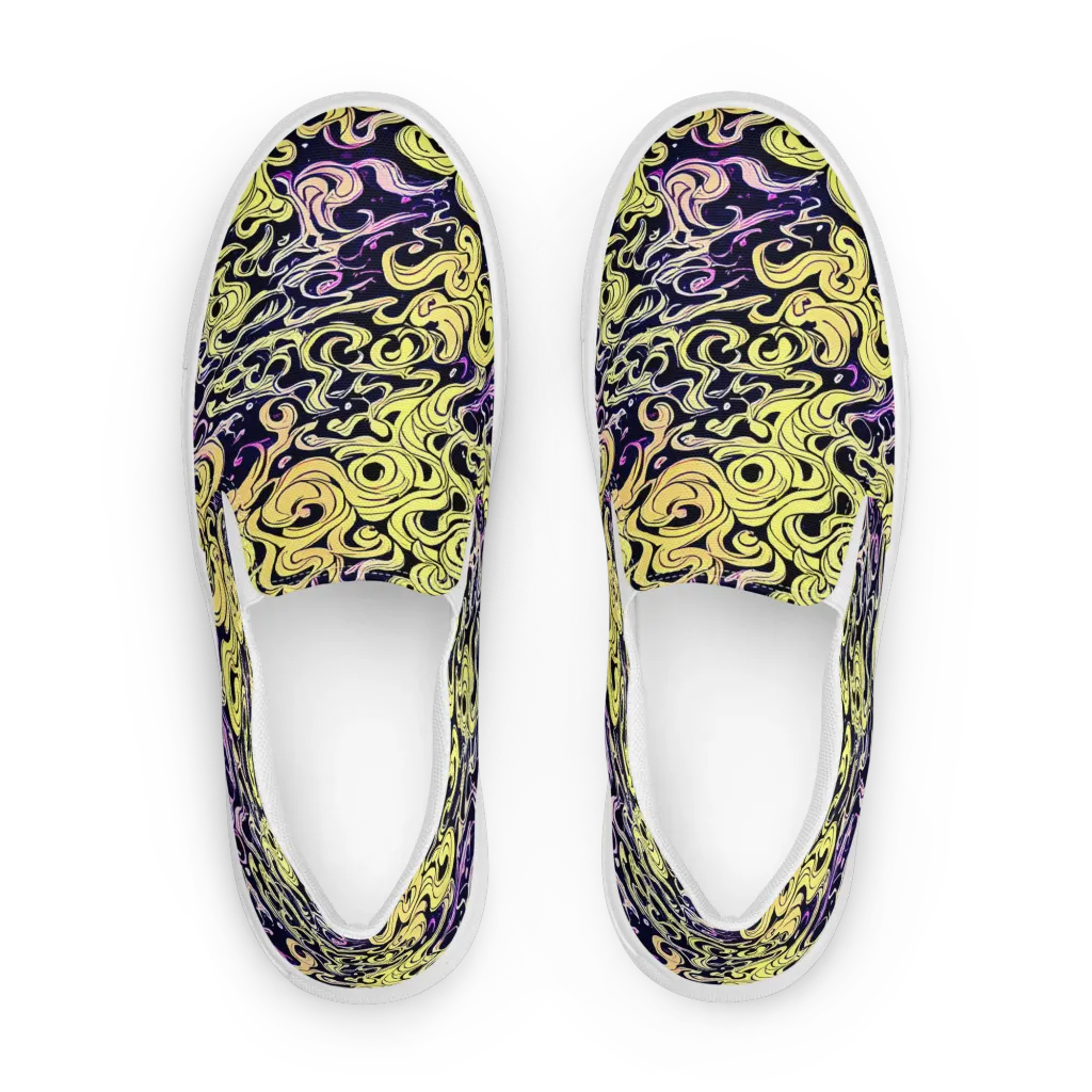 Lucid Swirl on Women's Slip-On Canvas Shoes — Front