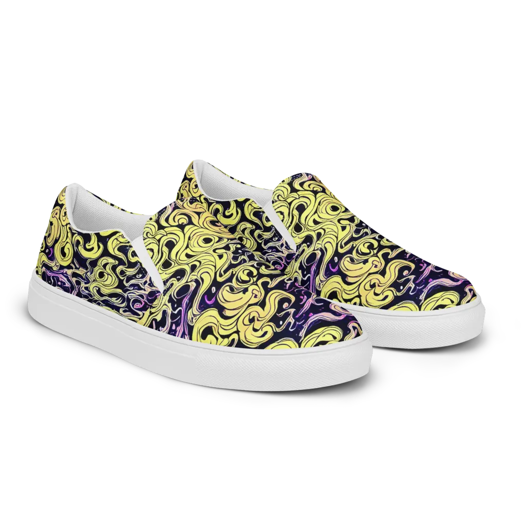 Lucid Swirl on Women's Slip-On Canvas Shoes — Right Front
