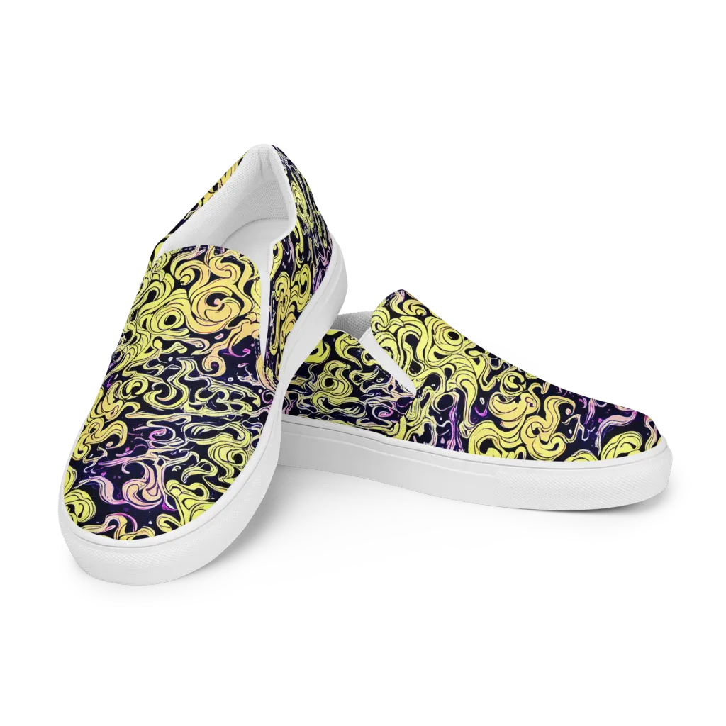 Lucid Swirl on Women's Slip-On Canvas Shoes — Left Front