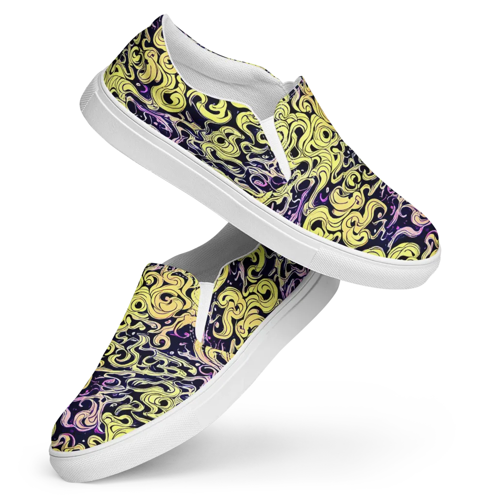 Lucid Swirl on Women's Slip-On Canvas Shoes — Front