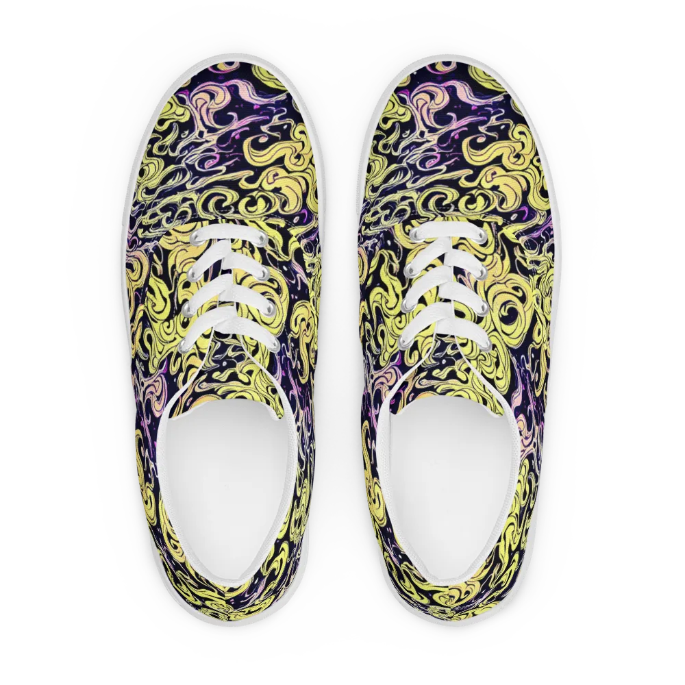 Lucid Swirl on Men's Lace-Up Canvas Shoes — Front