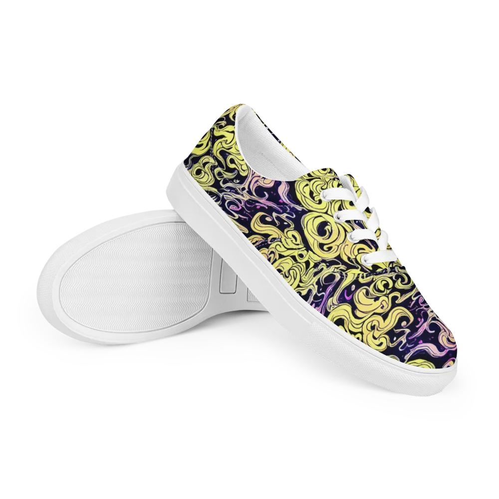 Lucid Swirl on Men's Lace-Up Canvas Shoes — Right Front