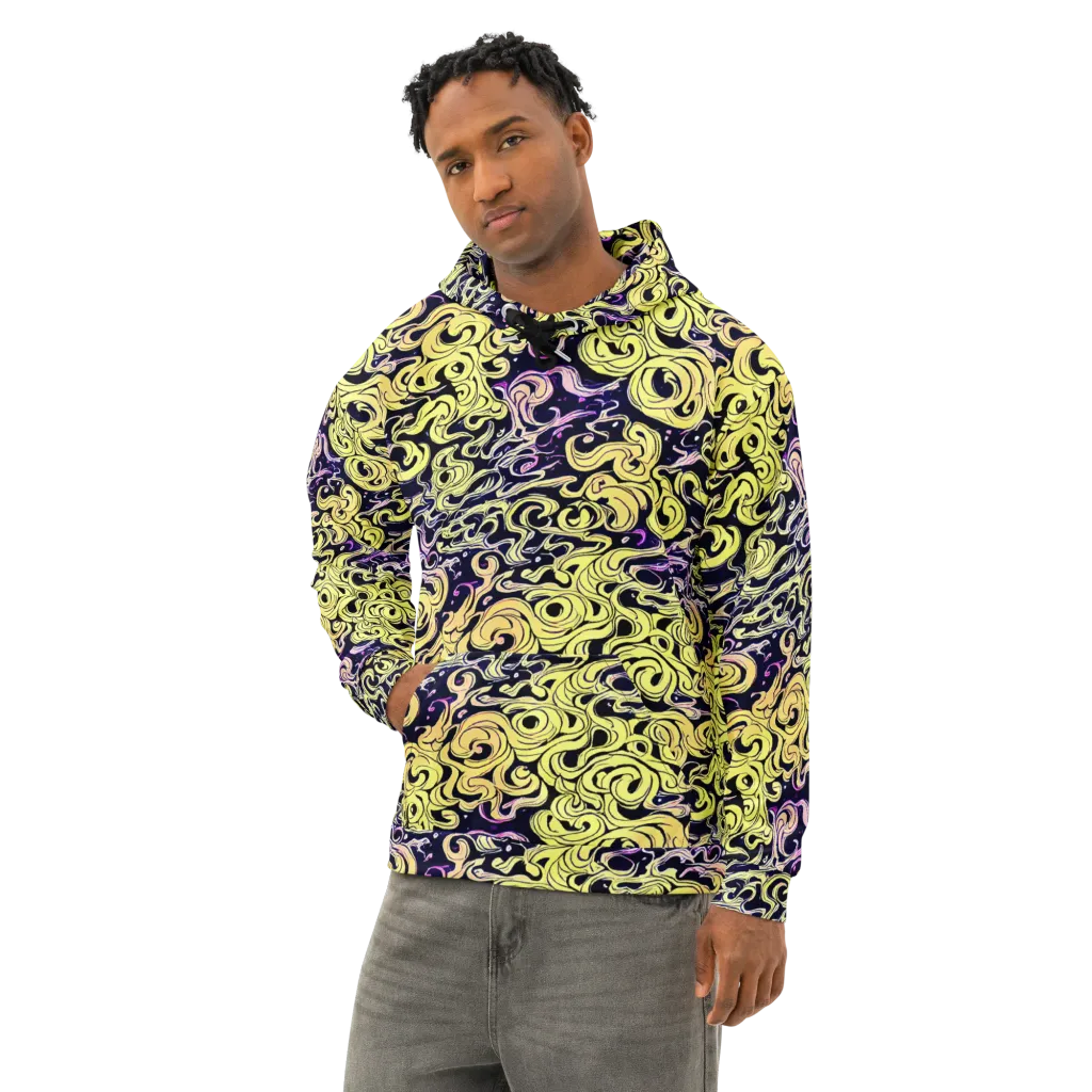 Lucid Swirl on Cotton Hoodie — Left Front