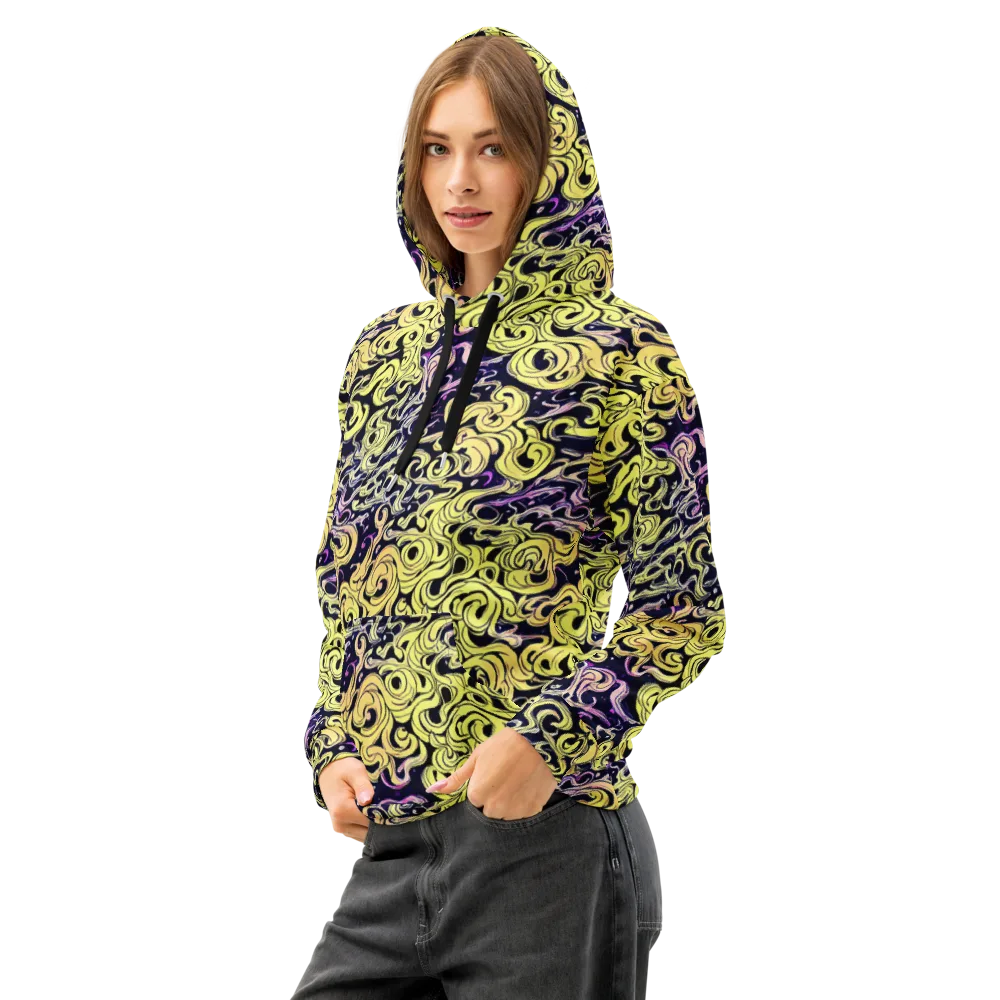 Lucid Swirl on Cotton Hoodie — Left Front