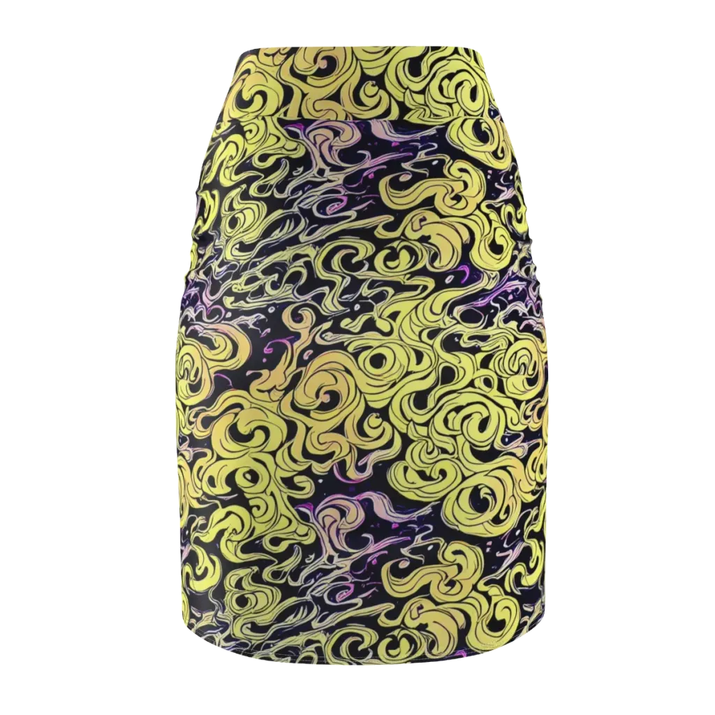 Lucid Swirl on Pencil Skirt — Back