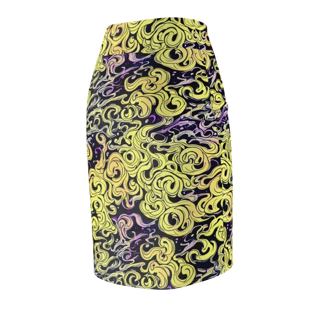 Lucid Swirl on Pencil Skirt — Back Side