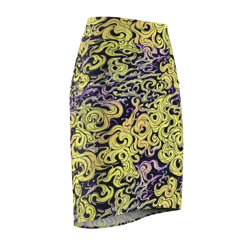 Lucid Swirl on Pencil Skirt — Front Side