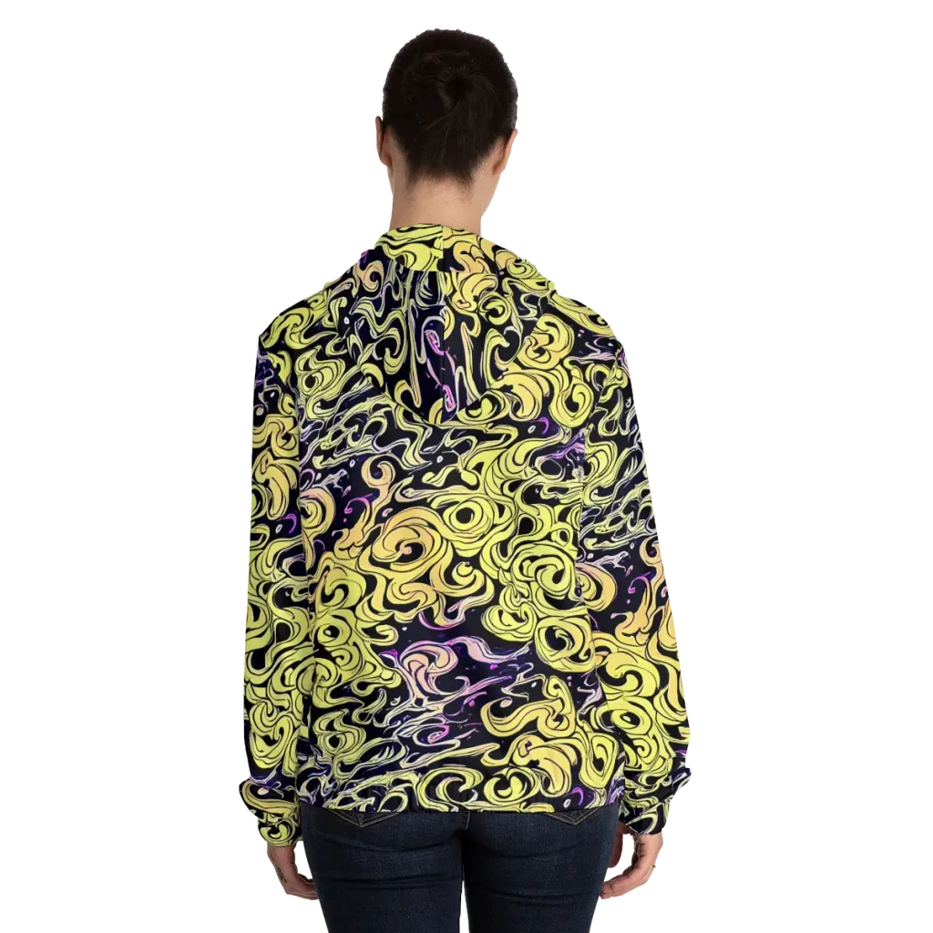 Lucid Swirl on Women's Full-Zip Hoodie — Back On Person