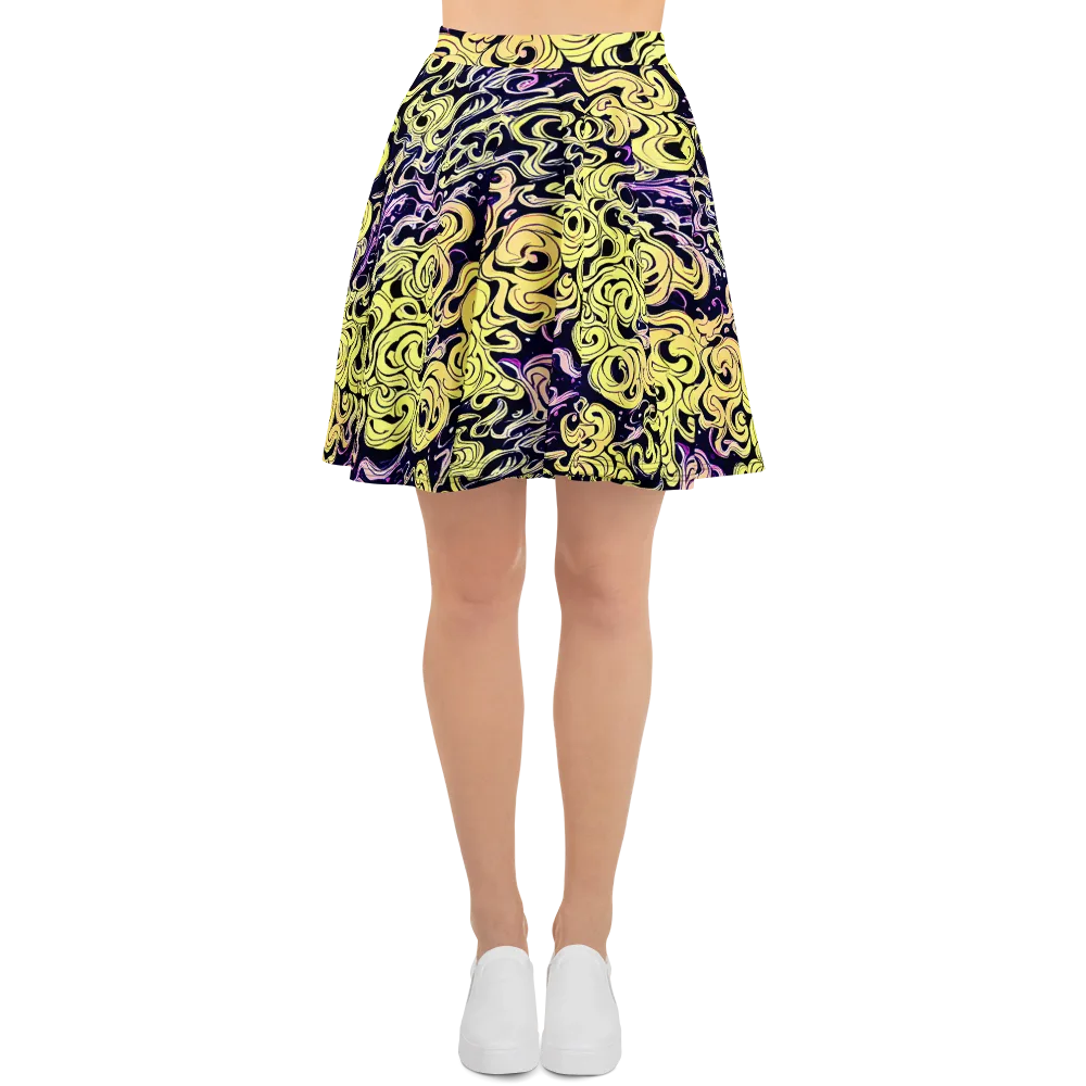 Lucid Swirl on Skater Skirt — Front