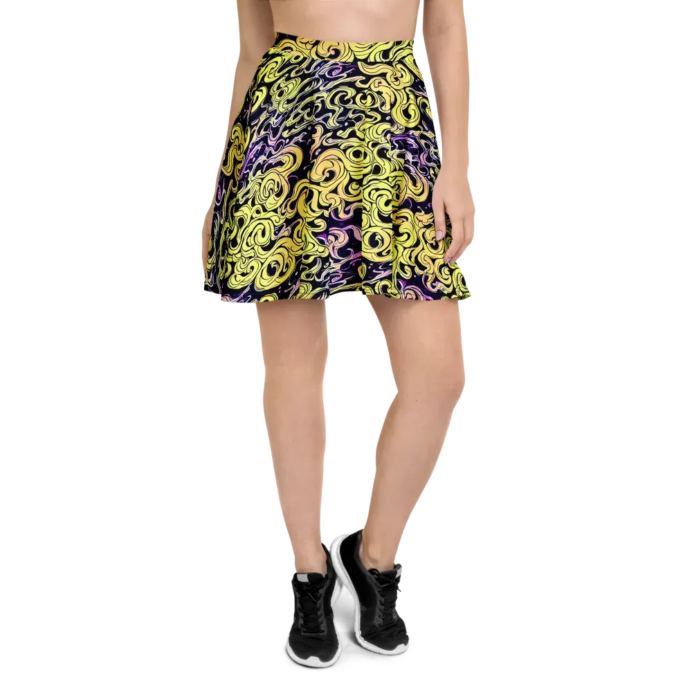 Lucid Swirl on Skater Skirt — Front