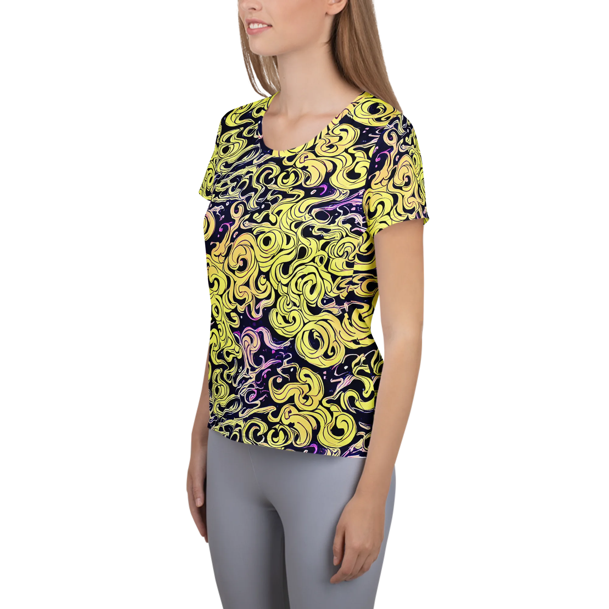 Lucid Swirl on Women's Athletic T-Shirt — Left