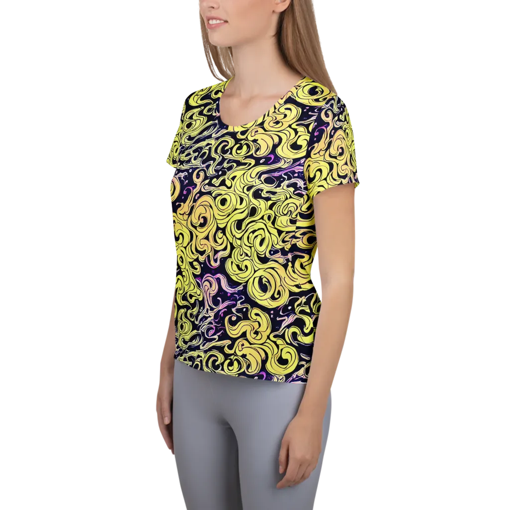 Lucid Swirl on Women's Athletic T-Shirt — Left