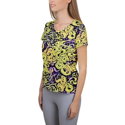 Lucid Swirl on a Women's Athletic T-Shirt