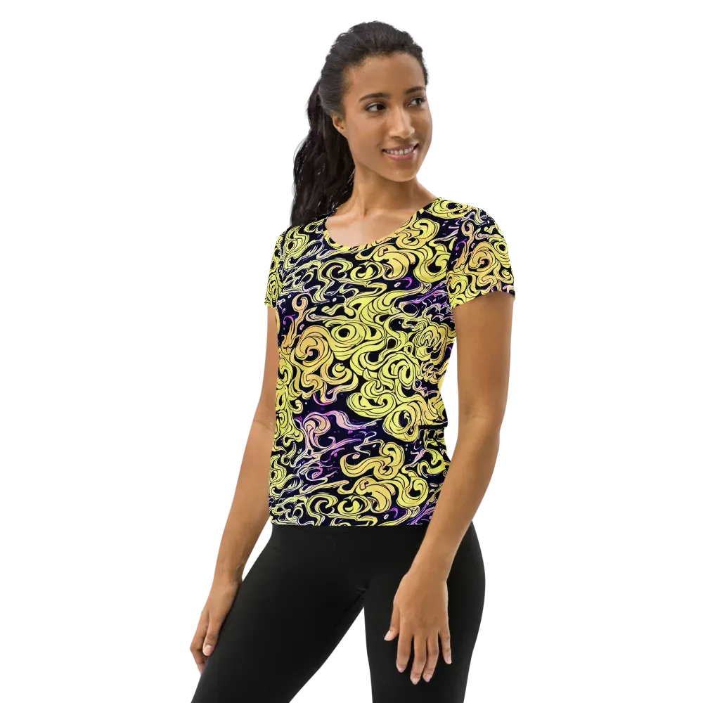 Lucid Swirl on Women's Athletic T-Shirt — Left