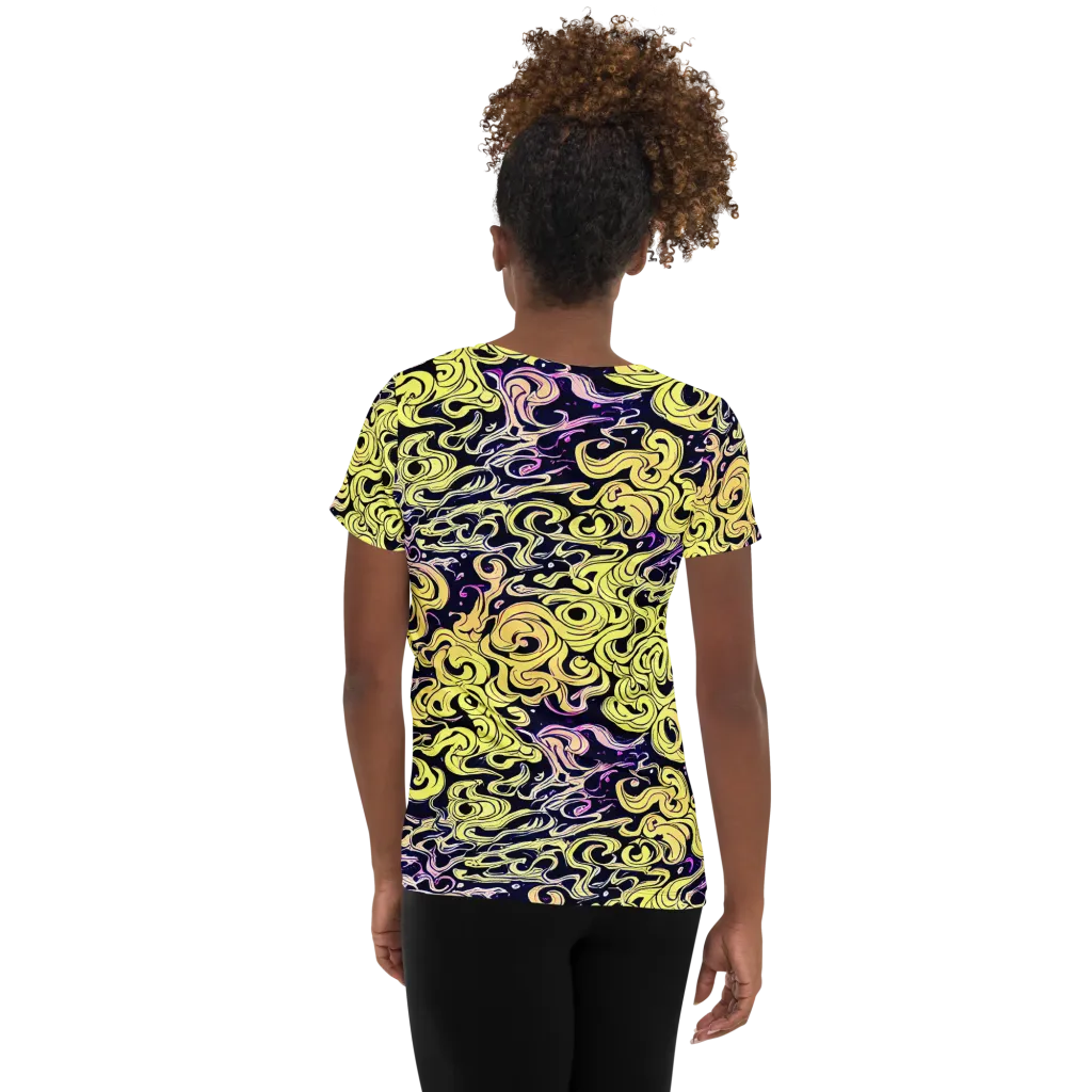 Lucid Swirl on Women's Athletic T-Shirt — Back