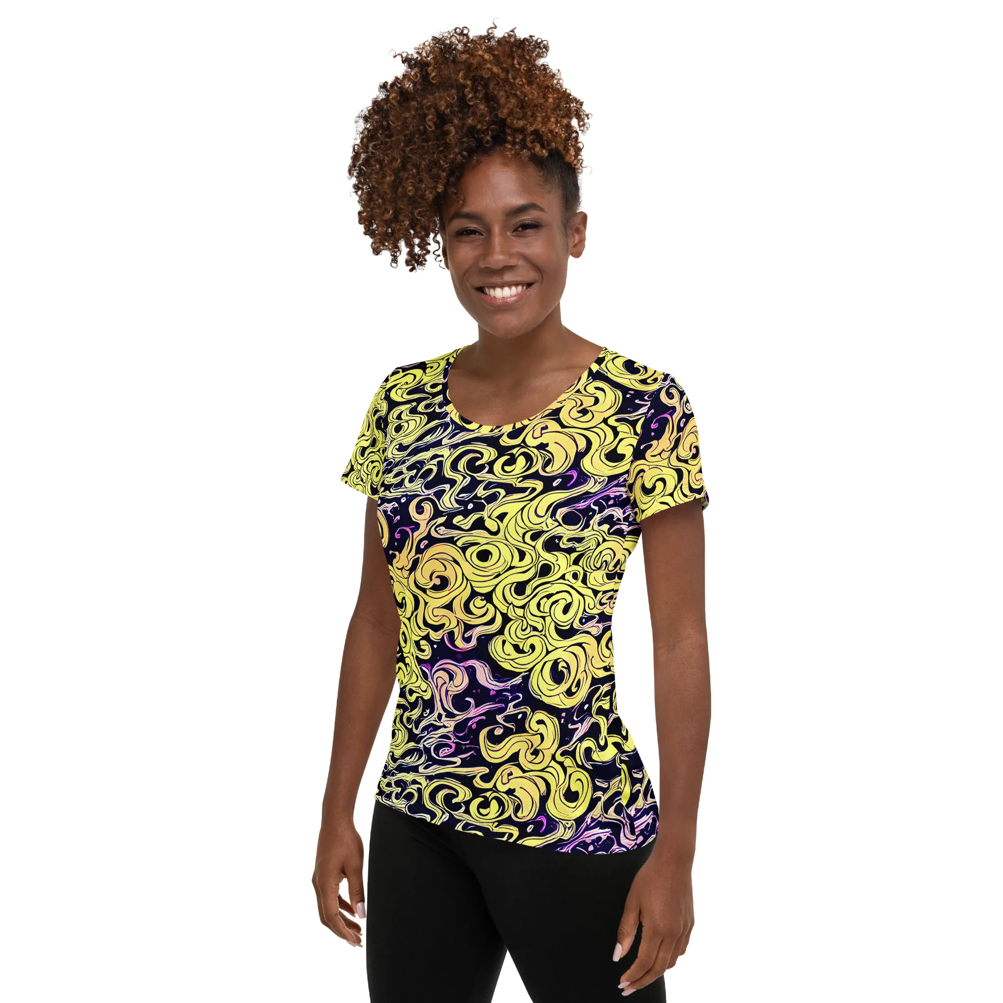 Lucid Swirl on Women's Athletic T-Shirt — Left