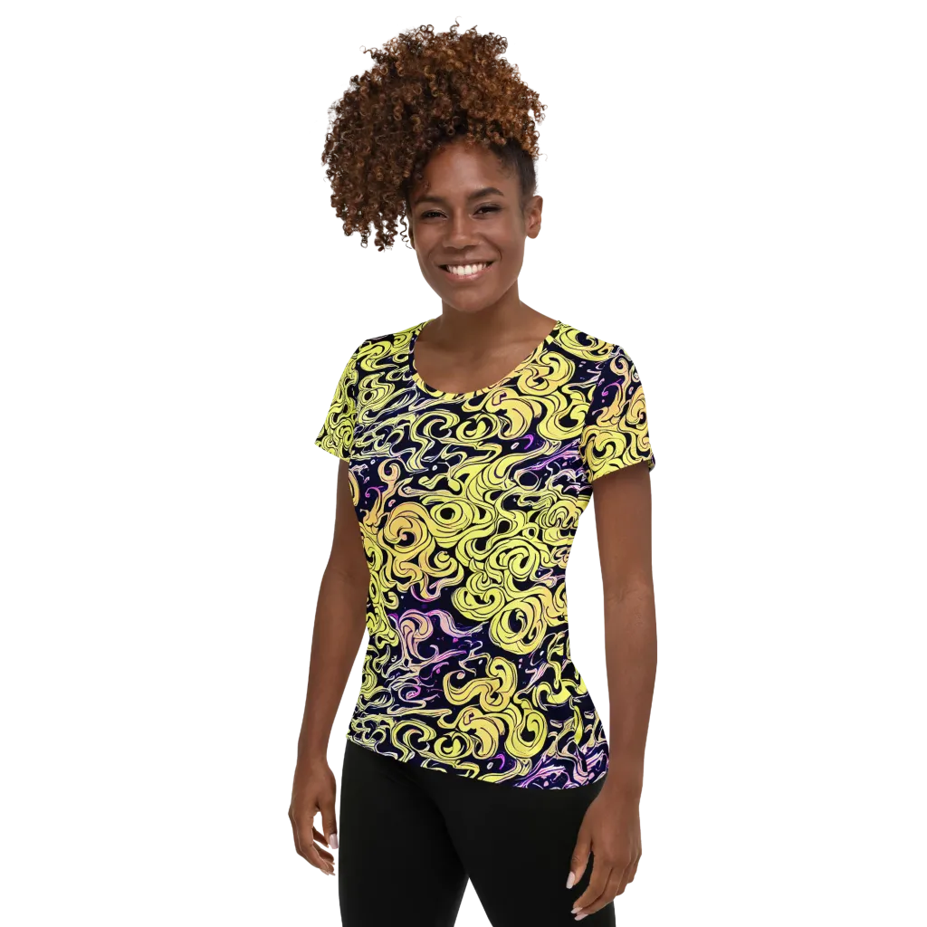 Lucid Swirl on Women's Athletic T-Shirt — Left