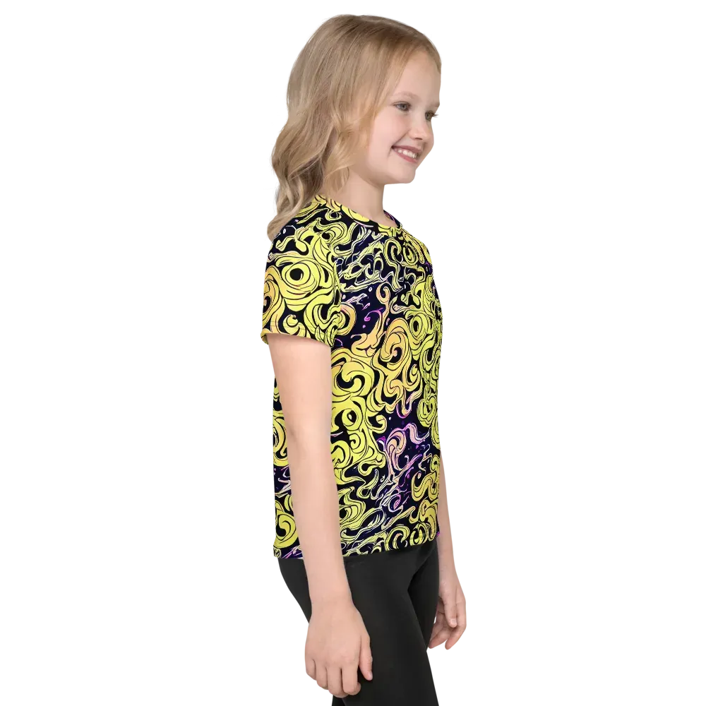Lucid Swirl on Kids Crew Neck T-Shirt — Right