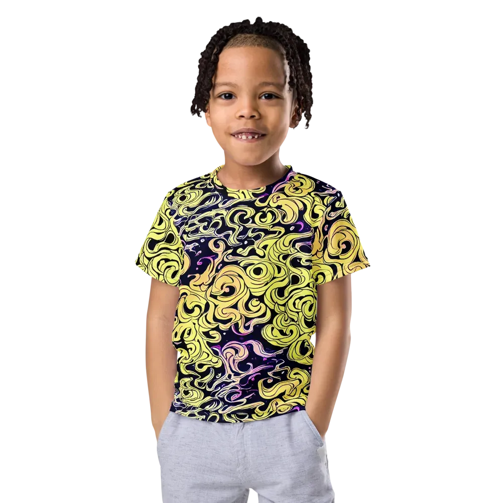 Lucid Swirl on Kids Crew Neck T-Shirt — Front