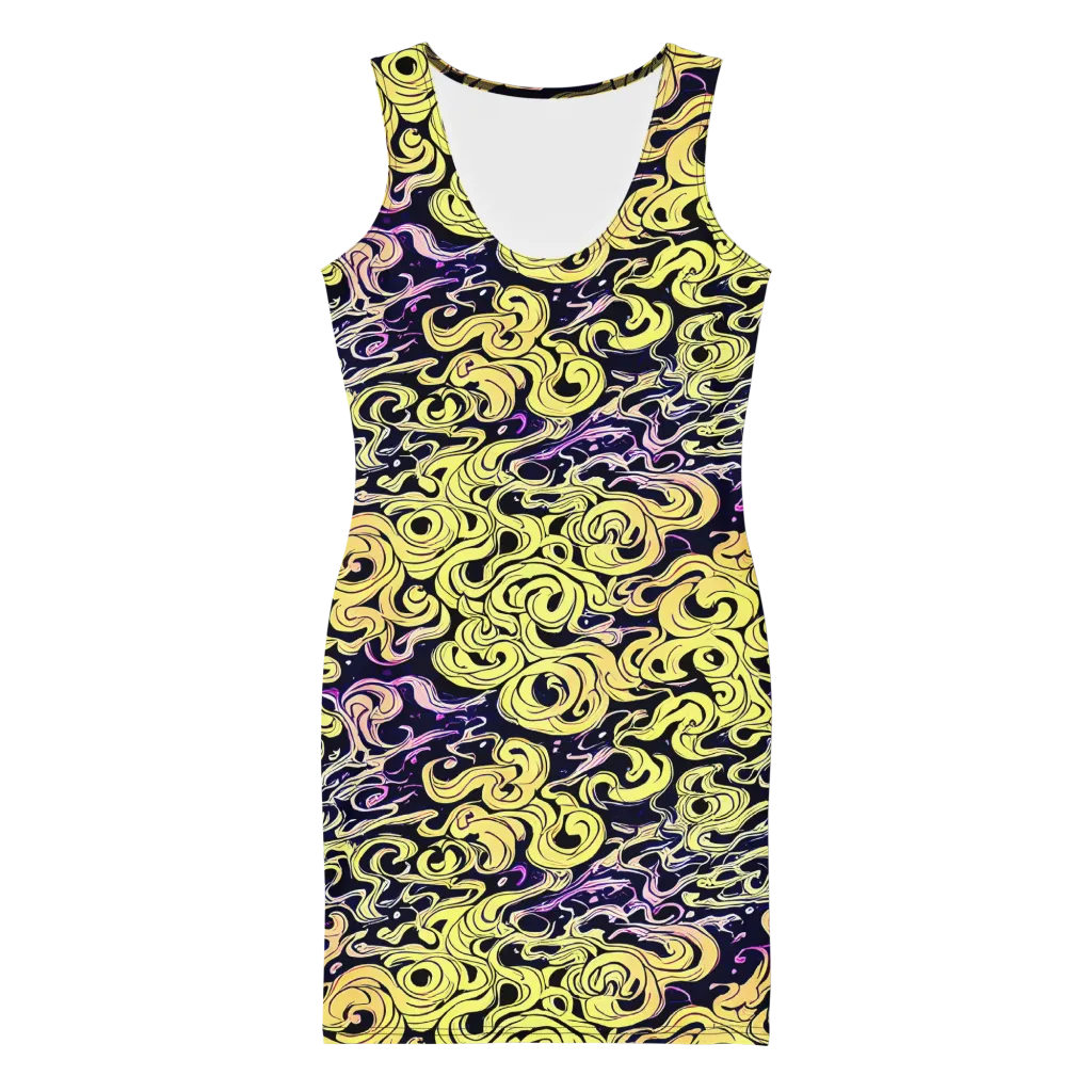 Lucid Swirl on Bodycon Dress — Front