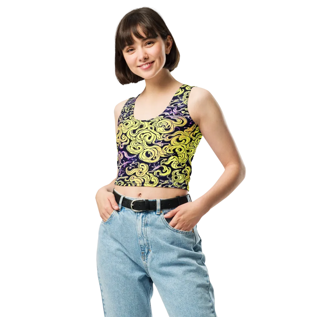 Lucid Swirl on Crop Top — Front