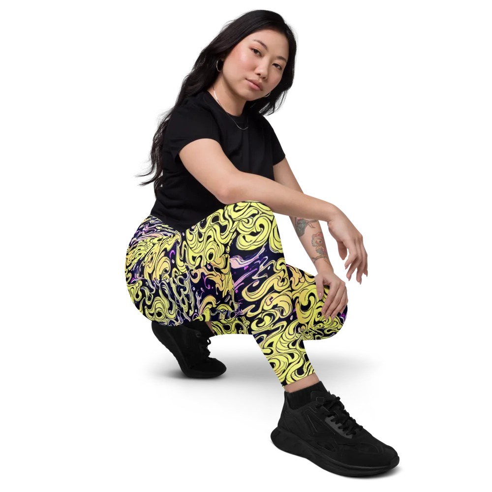 Lucid Swirl on Leggings with Pockets — Right Front