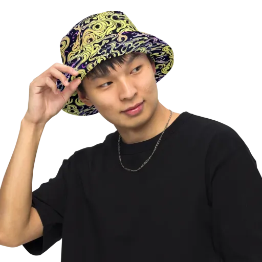 Lucid Swirl on a Reversible Bucket Hat