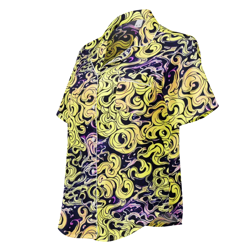 Lucid Swirl on Women's Short Sleeve Pajama Top — Left Front