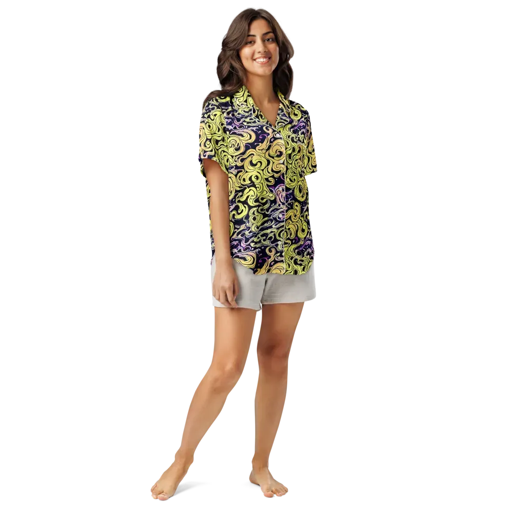 Lucid Swirl on Women's Short Sleeve Pajama Top — Front