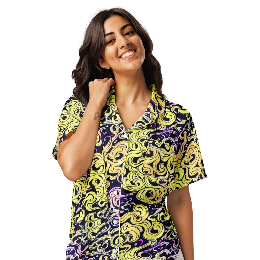 Lucid Swirl on Women's Short Sleeve Pajama Top — Front