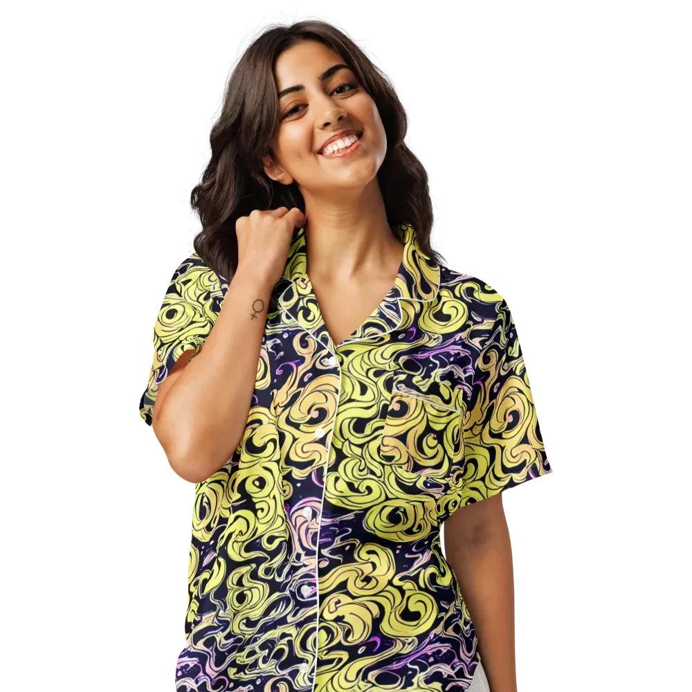 Lucid Swirl on Women's Short Sleeve Pajama Top — Front