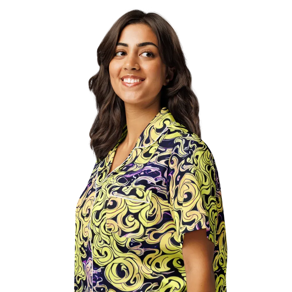 Lucid Swirl on Women's Short Sleeve Pajama Top — Left Front