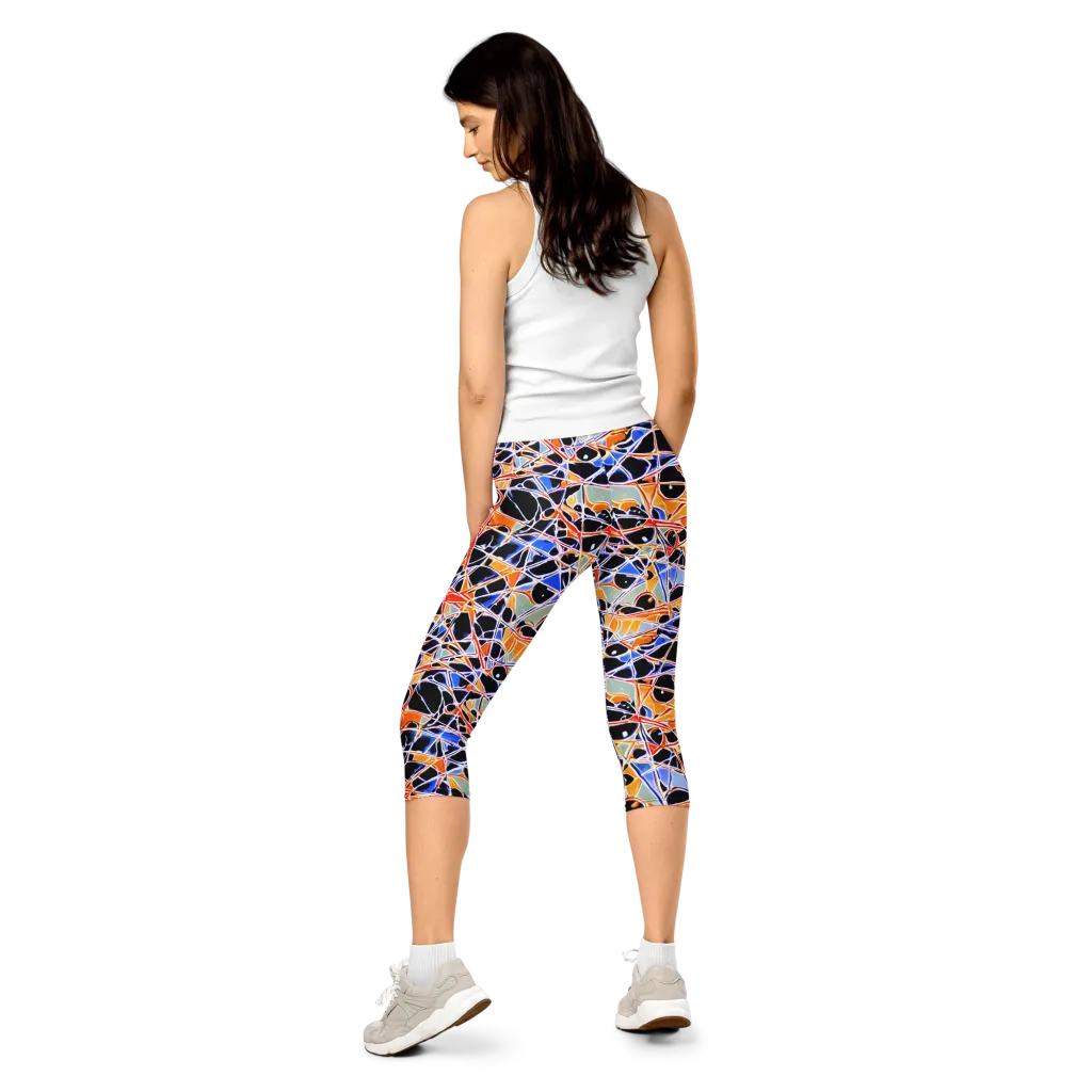 Static Eclipse on Capri Leggings — Back