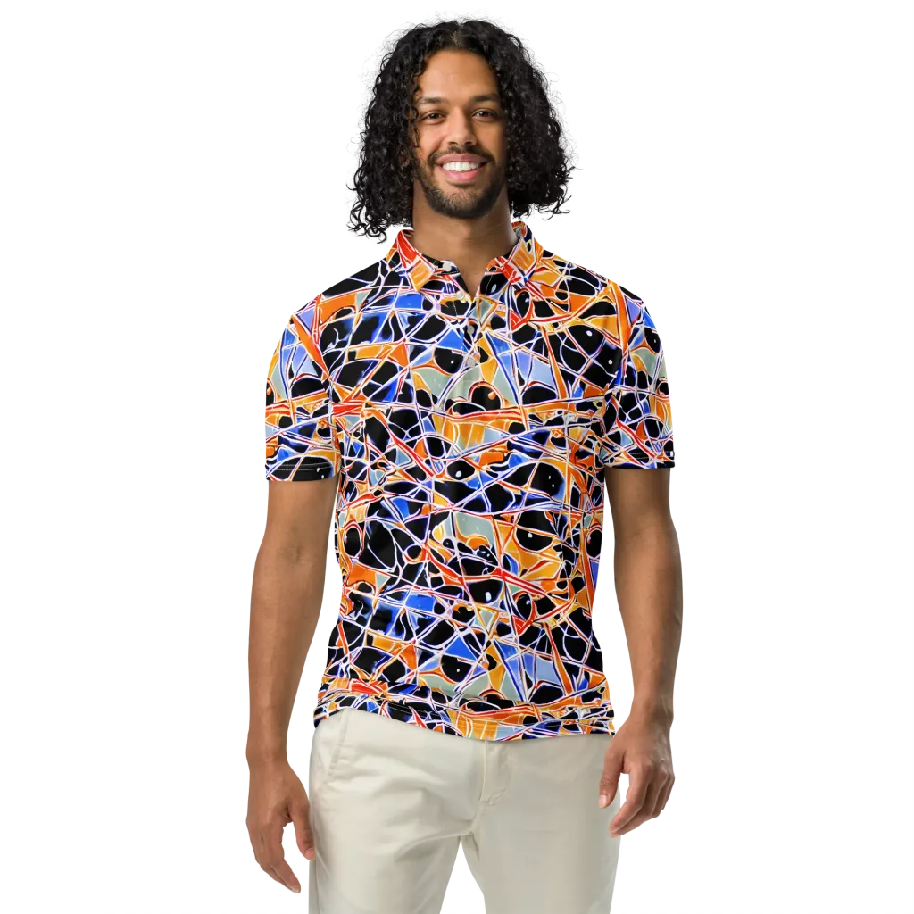 Static Eclipse on Men's Slim Fit Polo Shirt — Front