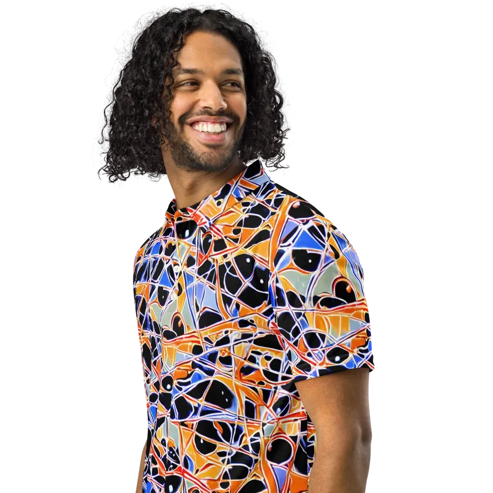 Static Eclipse on Men's Slim Fit Polo Shirt — Left Front
