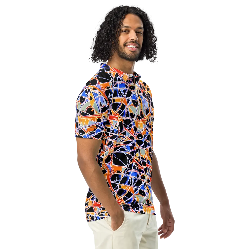 Static Eclipse on Men's Slim Fit Polo Shirt — Right Front