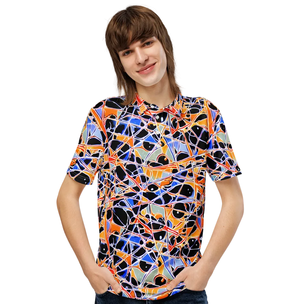 Static Eclipse on Men's Slim Fit Polo Shirt — Front