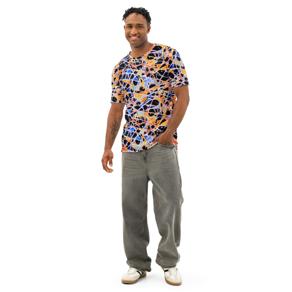 Static Eclipse on Men's Cotton Crew Neck T-Shirt — Front