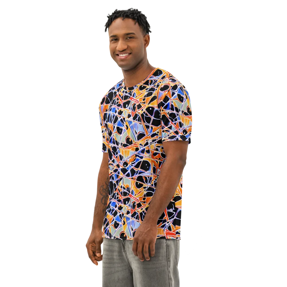 Static Eclipse on Men's Cotton Crew Neck T-Shirt — Left Front