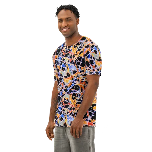Static Eclipse on a Men's Cotton Crew Neck T-Shirt
