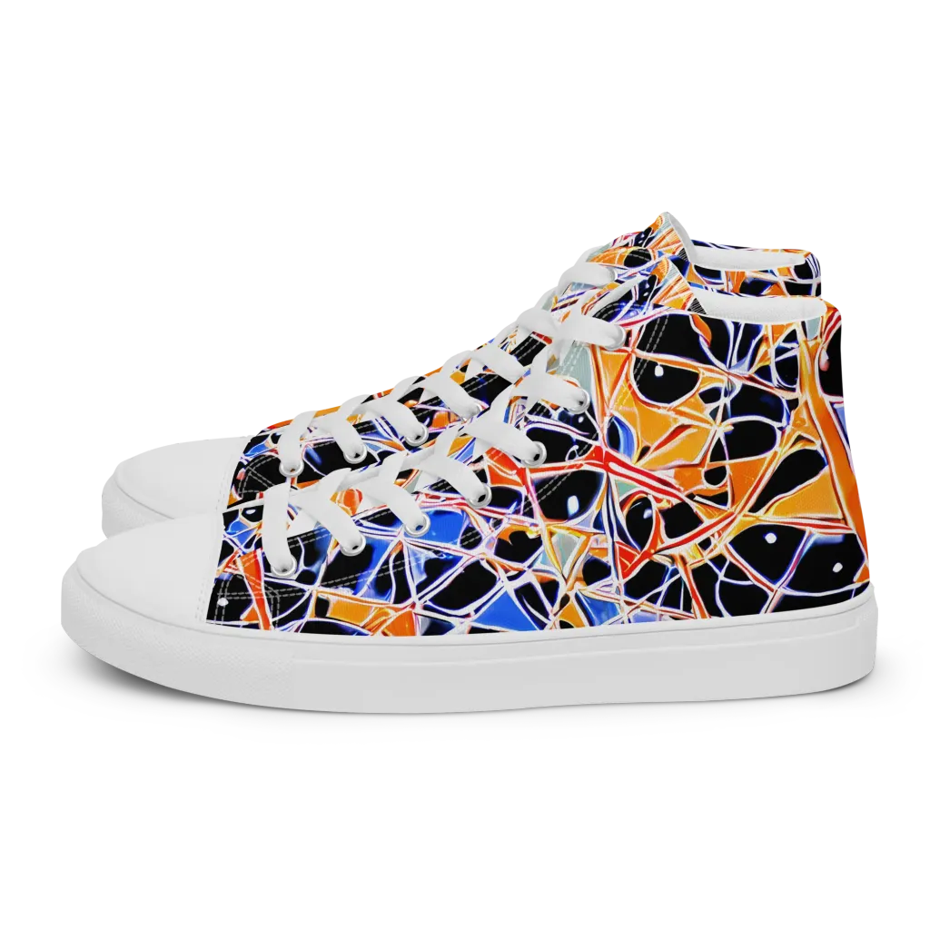 Static Eclipse on Men's High Top Canvas Shoes — Left
