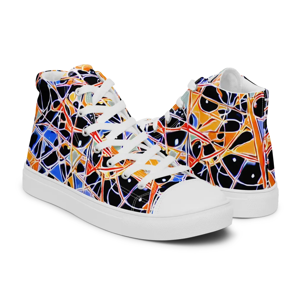 Static Eclipse on Men's High Top Canvas Shoes — Right