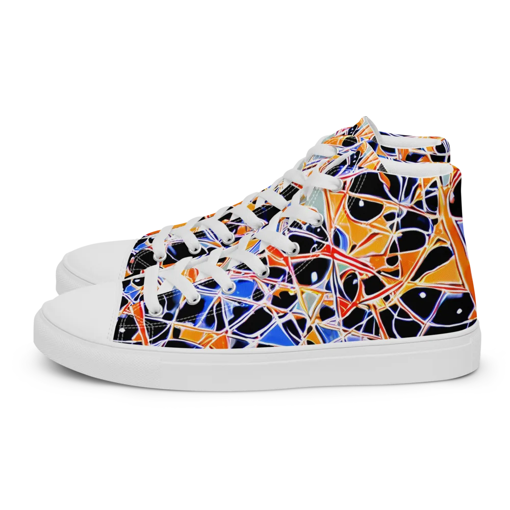 Static Eclipse on Women's High Top Canvas Shoes — Left
