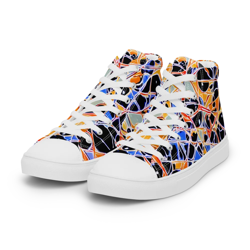 Static Eclipse on Women's High Top Canvas Shoes — Left Front
