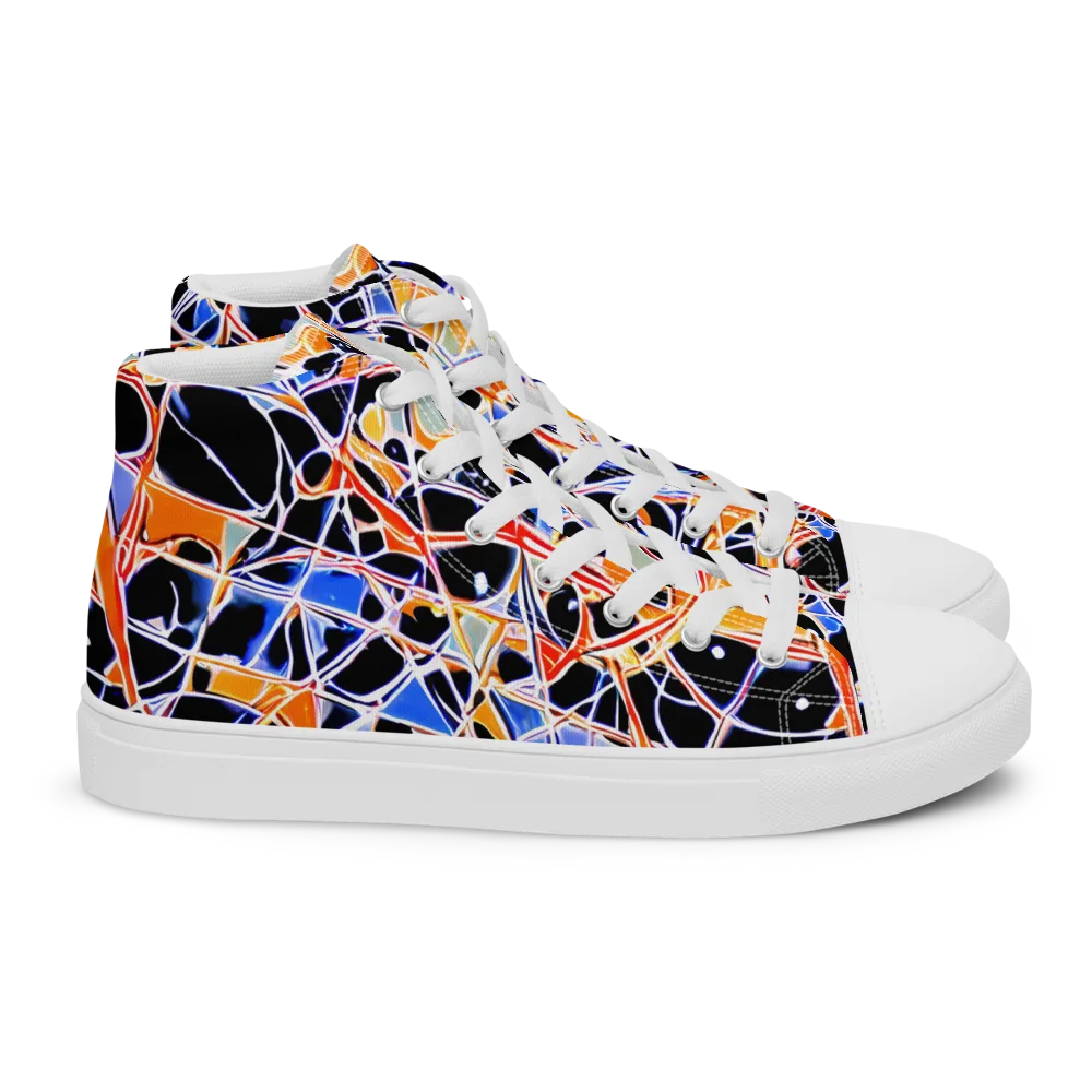 Static Eclipse on Women's High Top Canvas Shoes — Right